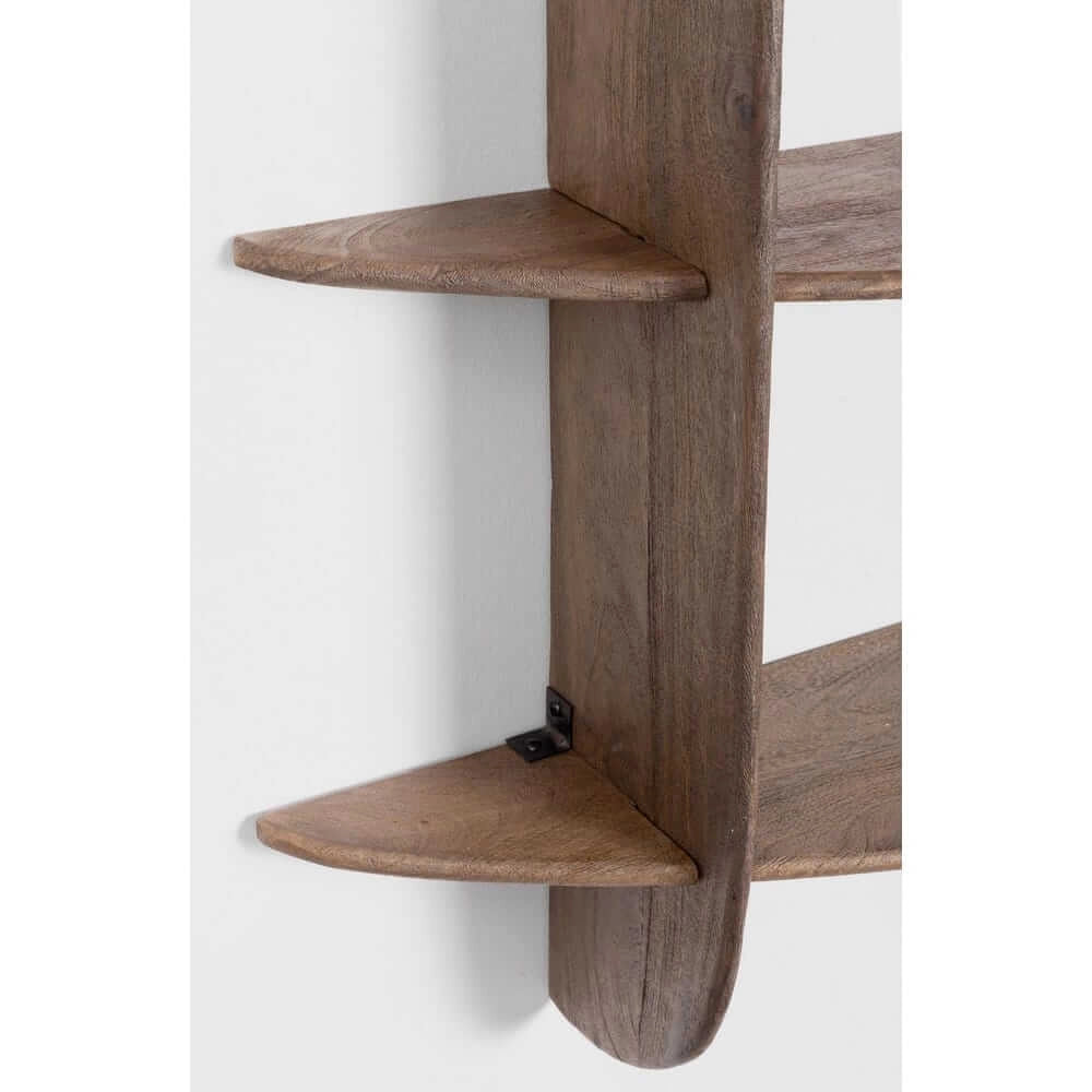 Mensola da Parete 3 Piani in Legno di Mango Naturale - EASTWOOD