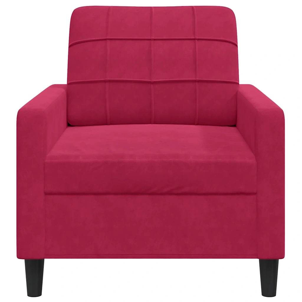 Poltrona Rosso Vino 60 cm Velluto 4007608