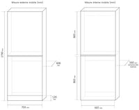 Mobile Coprilavatrice e Asciugatrice a Colonna 179x70,3x60,6 cm in Nobilitato Bianco