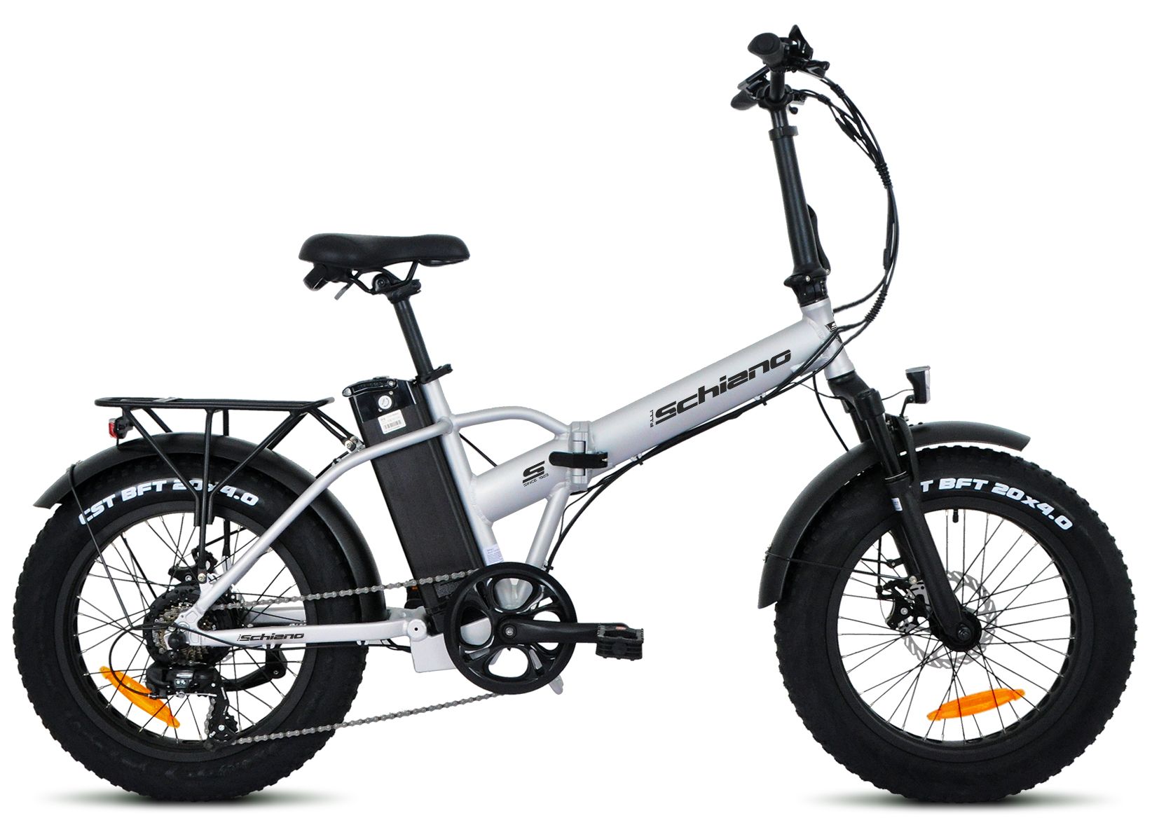 F.LLI SCHIANO fat pieghevole 20" acciaio forcella ammortizzata  10.4 ah LCD Silver