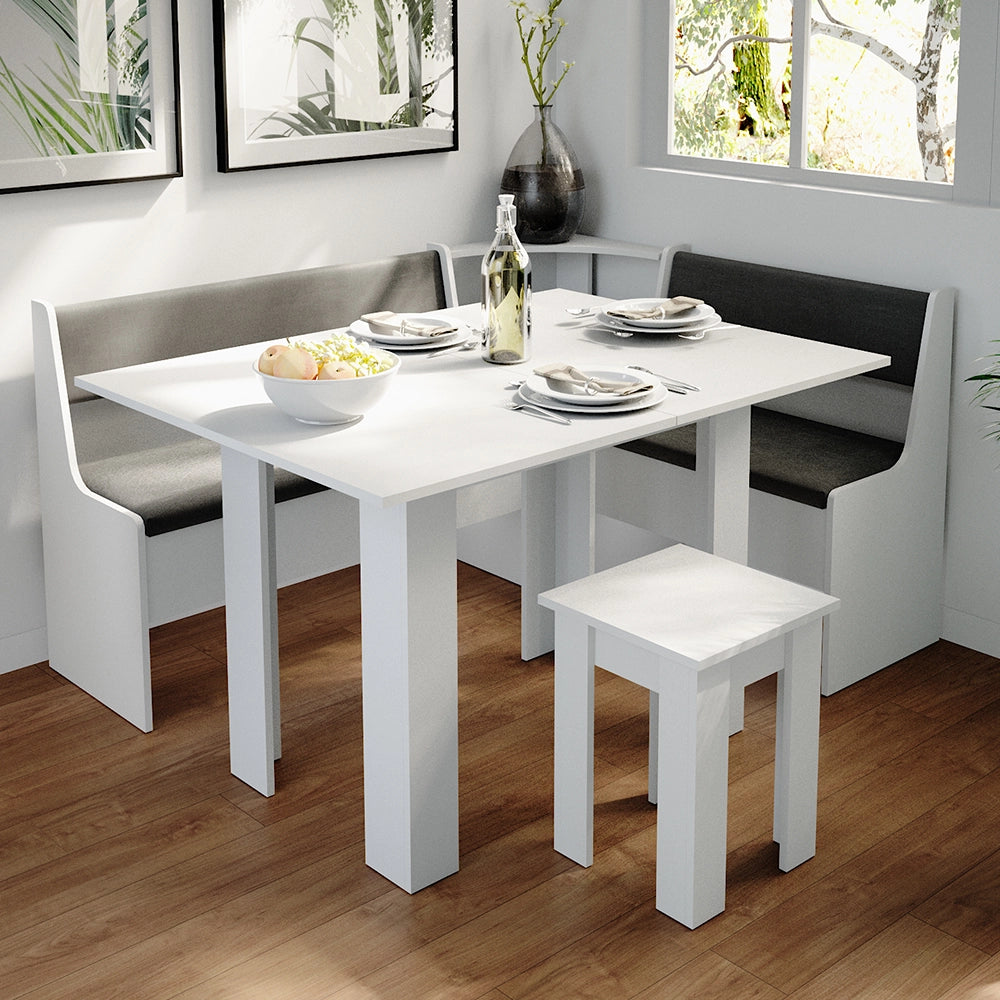 Vicco Tavolo da pranzo con sedia Bianco 90 x 60 cm
