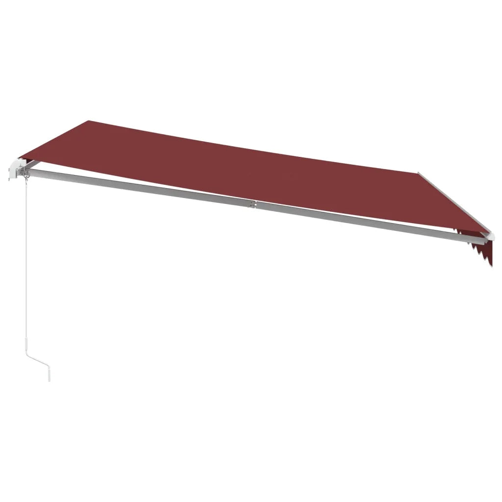 vidaXL Tenda da Sole Retrattile Manuale con LED Bordò 400x350 cm