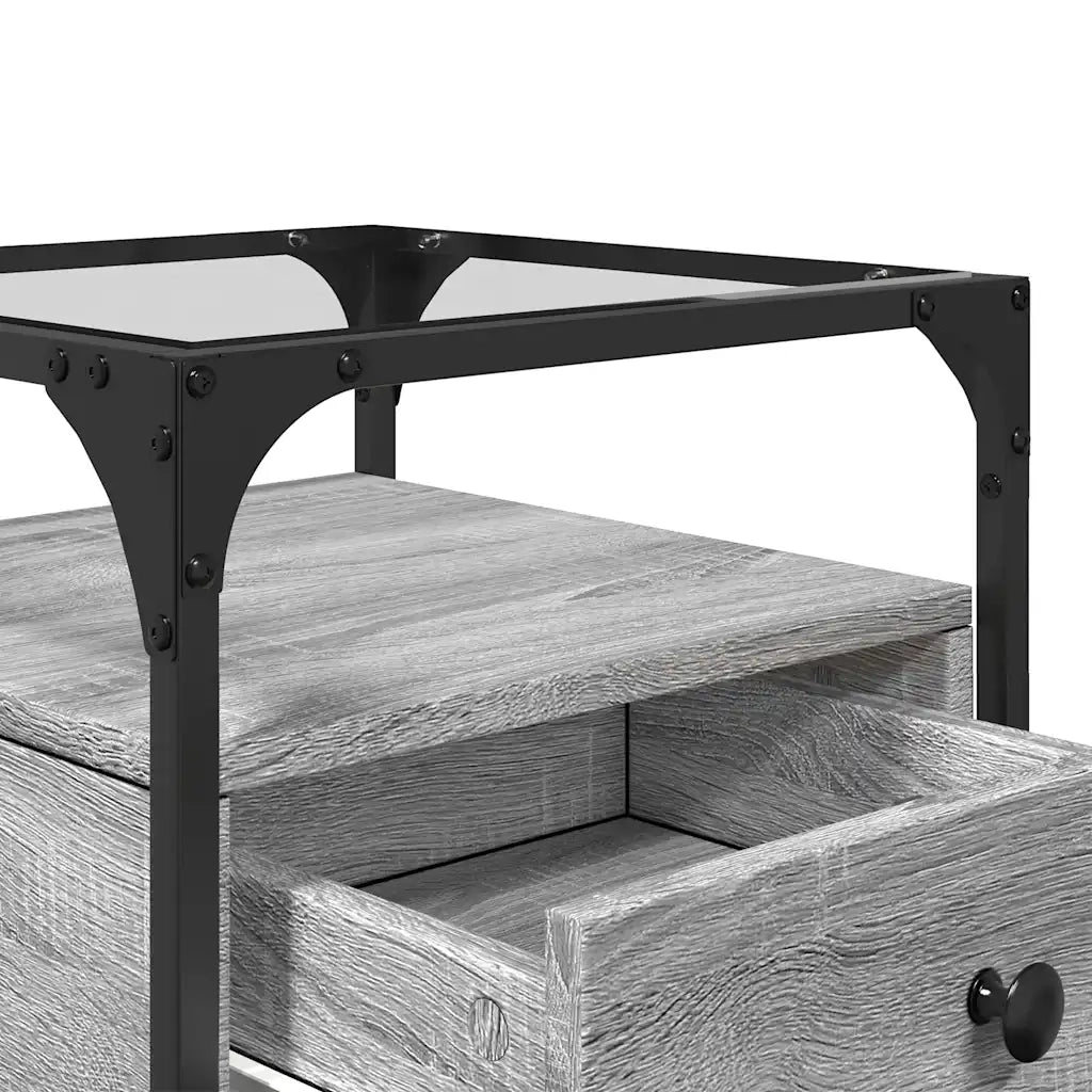 Comodino Grigio Sonoma 40x40x55 cm in Legno Multistrato 846080