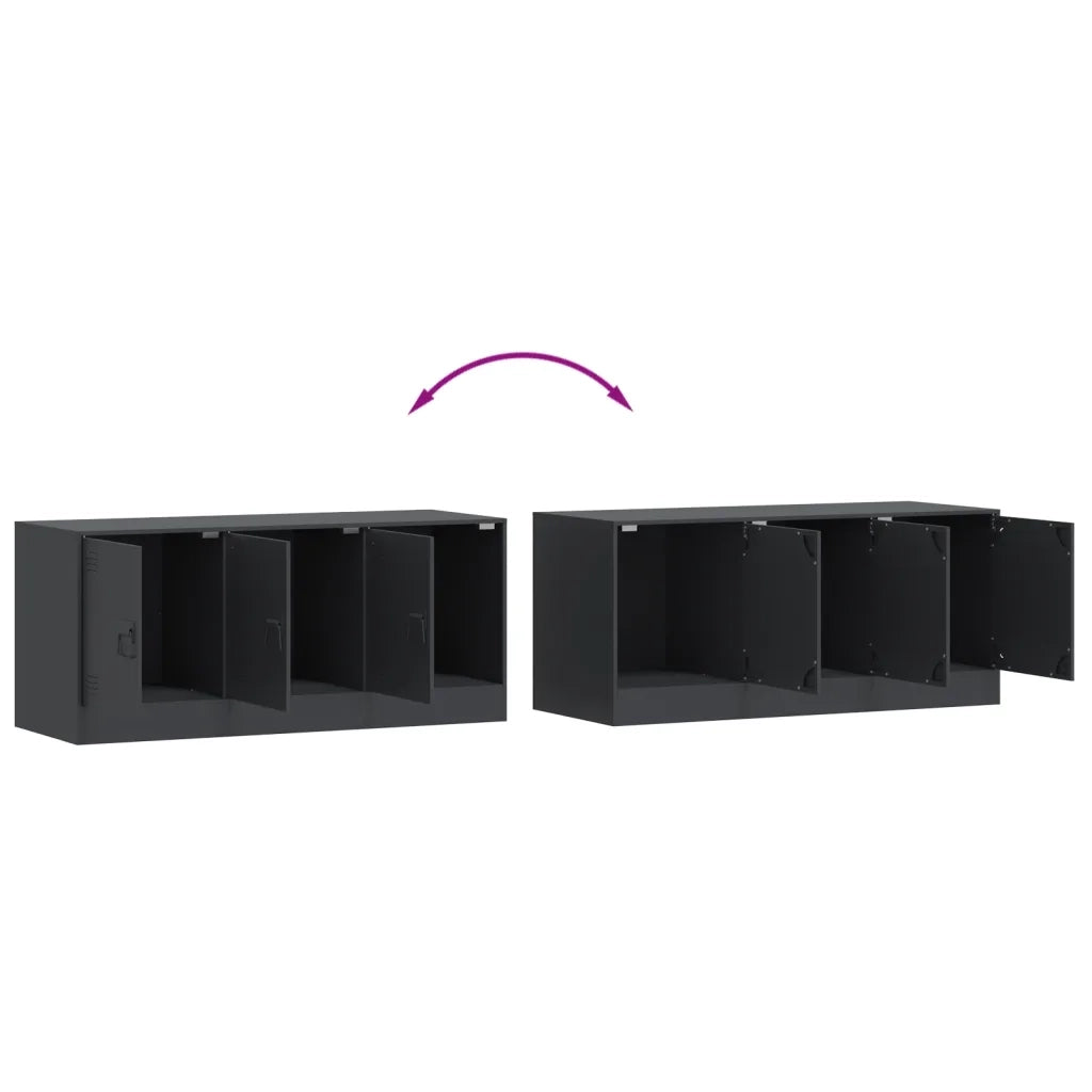 Mobile Porta TV Antracite 99x39x44 cm in Acciaio 841645