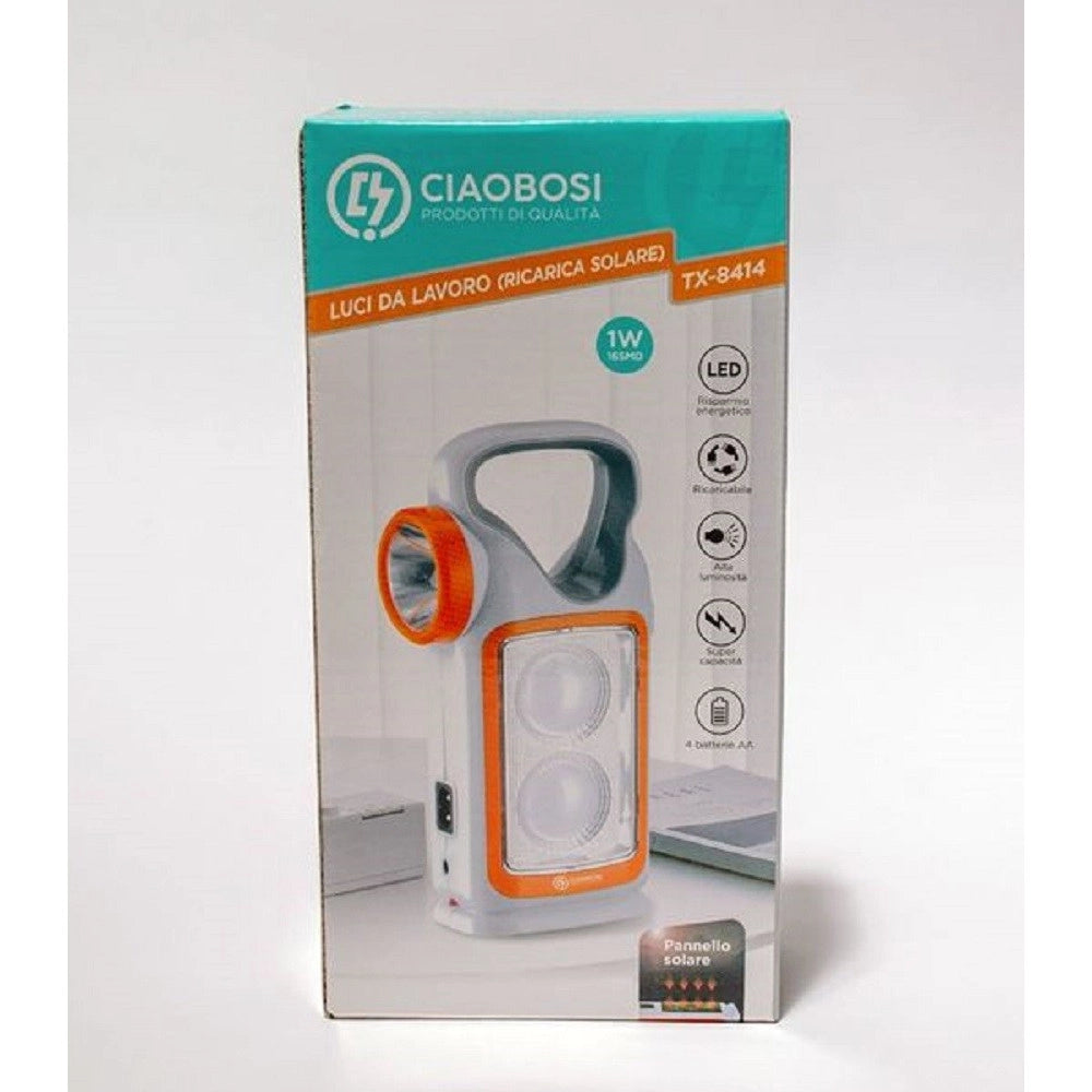 Trade Shop - Lampada Luce Emergenza Batterie Ricaricabile 1w Torcia Led Carica Solare Tx-8414 -