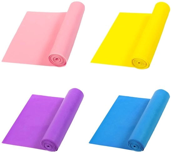 Set di cinghie di resistenza da 4 pezzi - Resistenti e elastiche - Cinghie di resistenza per allenamento - Cinghia di resistenza per casa - Allenamento di forza - Fisioterapia