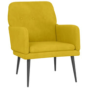Poltrona | Sedia Relax Gialla 62x79x79 cm Velluto