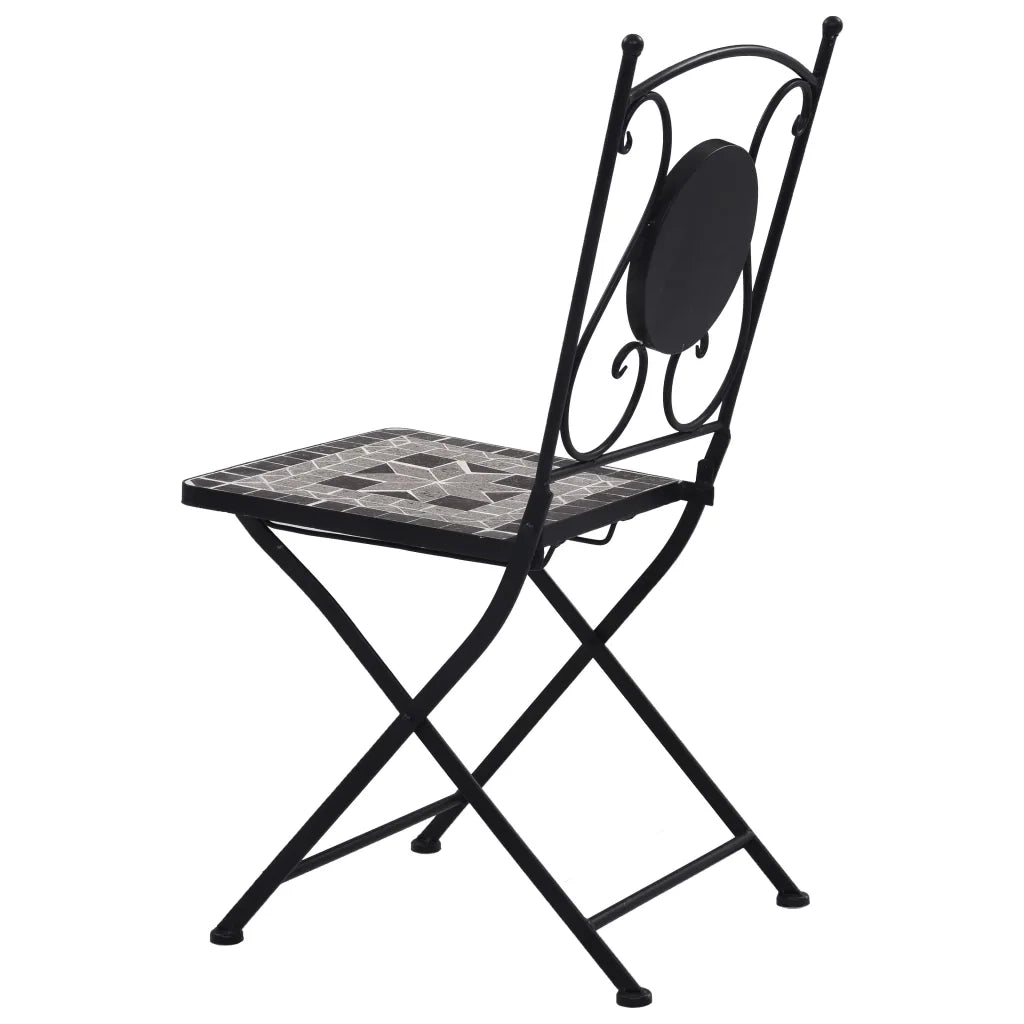 Set BistrÃ² 3 pz con Mosaico in Ceramica Grigio  cod mxl 44751