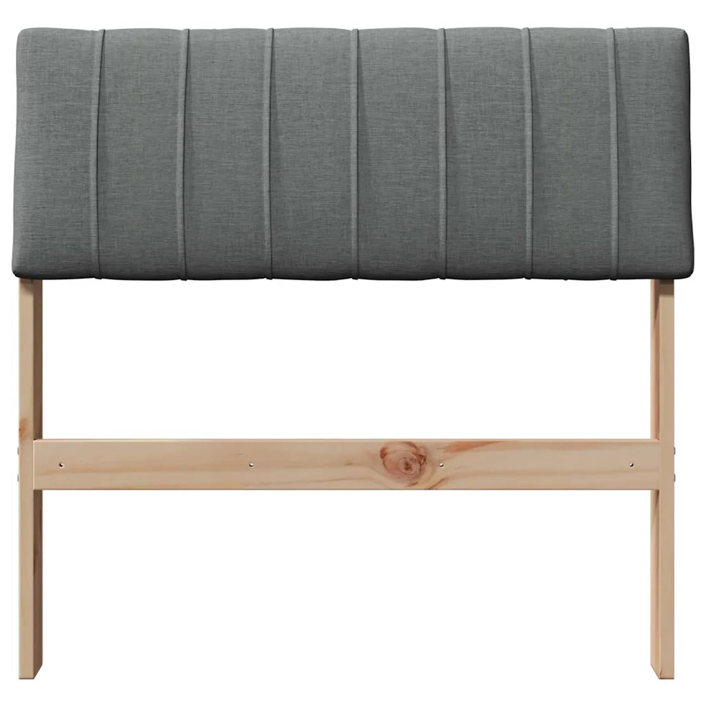 Testiera imbottita Grigio scuro 75 cm Pino massello