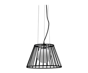 Lampada a Sospensione Ø20/35xH120 cm in Metallo Cage Nero
