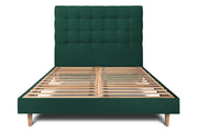 Letto 140x190 cm con testiera imbottita - Tessuto velluto