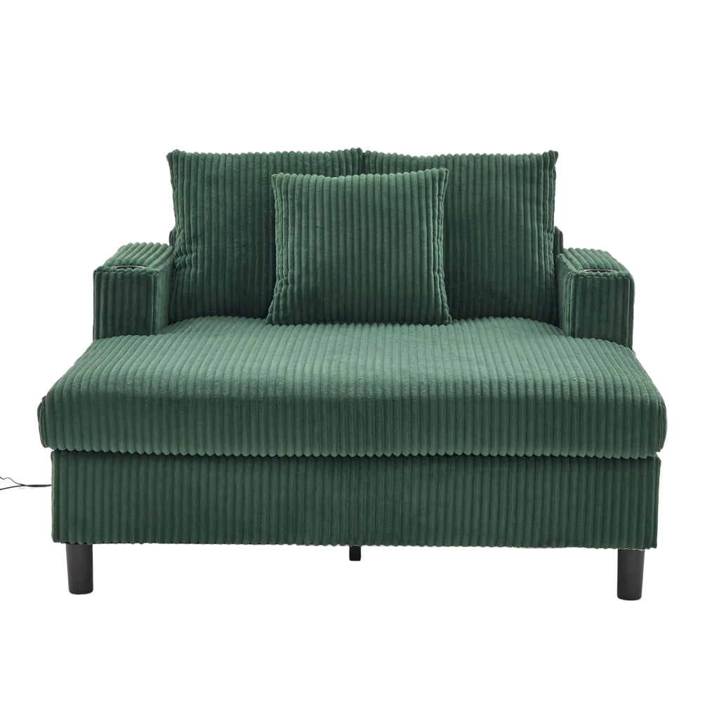Poltrona Chaise Longue Relax ¨C MINIMAL ¨C Tessuto, Poggiapiedi, LED, USB