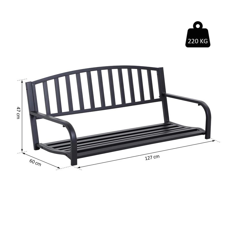 ALTALENA DA GIARDINO A DONDOLO SOSPESO 127 X 60 X 47 CM IN METALLO NERO