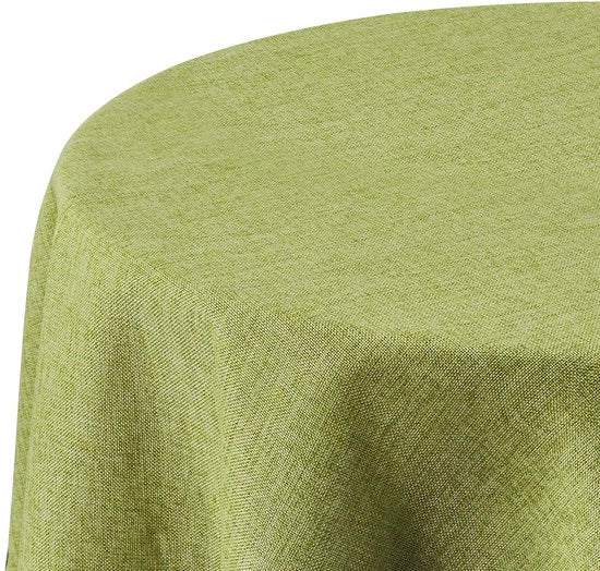 Tavolo con tovaglia impermeabile in stile lino, effetto loto, tovaglia da tavolo lavabile, rotonda, 140cm, verde, 1 pezzo