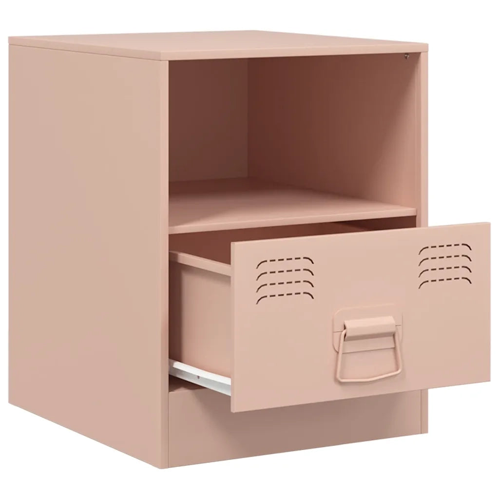 Comodino-Tavolino da notte Rosa 34,5x39x44 cm in Acciaio 634543