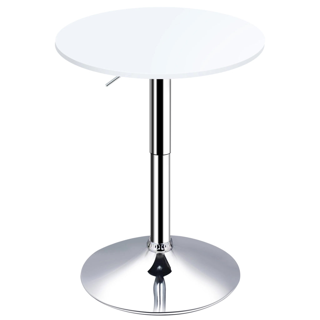 Tavolo da bar regolabile in altezza con base rotonda ¨C zephmum ¨C bianco ?60x69-93 cm