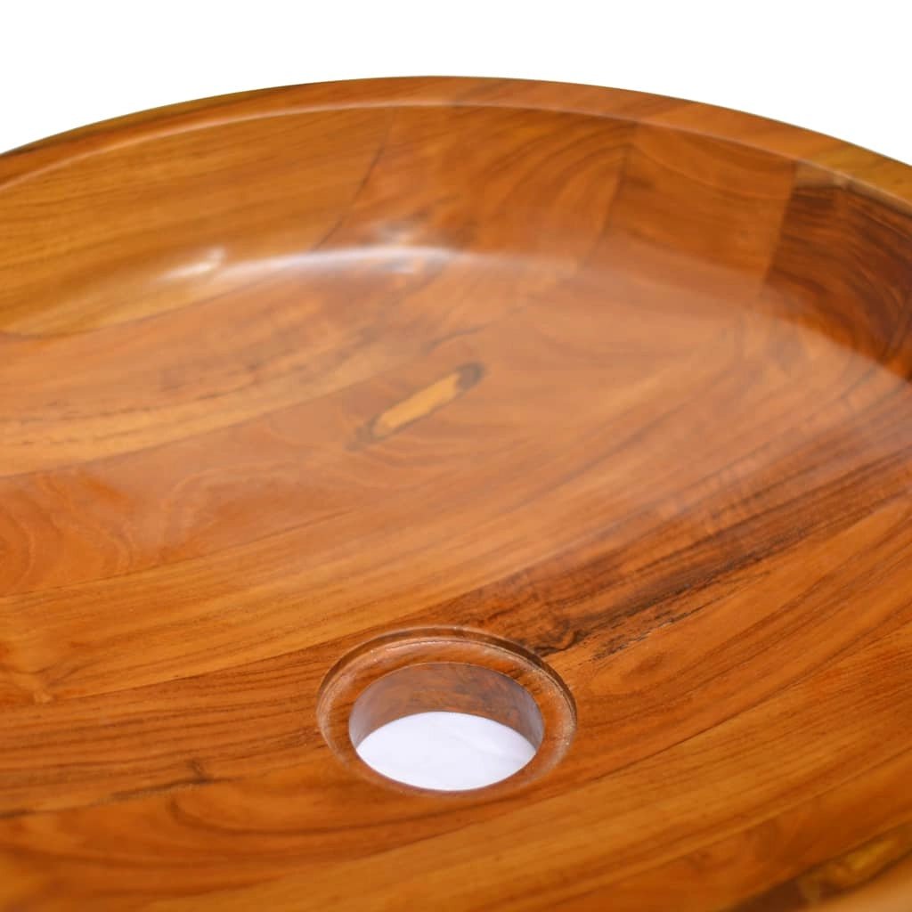 Lavandino da bagno lavabo da appoggio lavabo da bagno lavabo da interno diametro 40 cm legno massello di teak 02_0002869