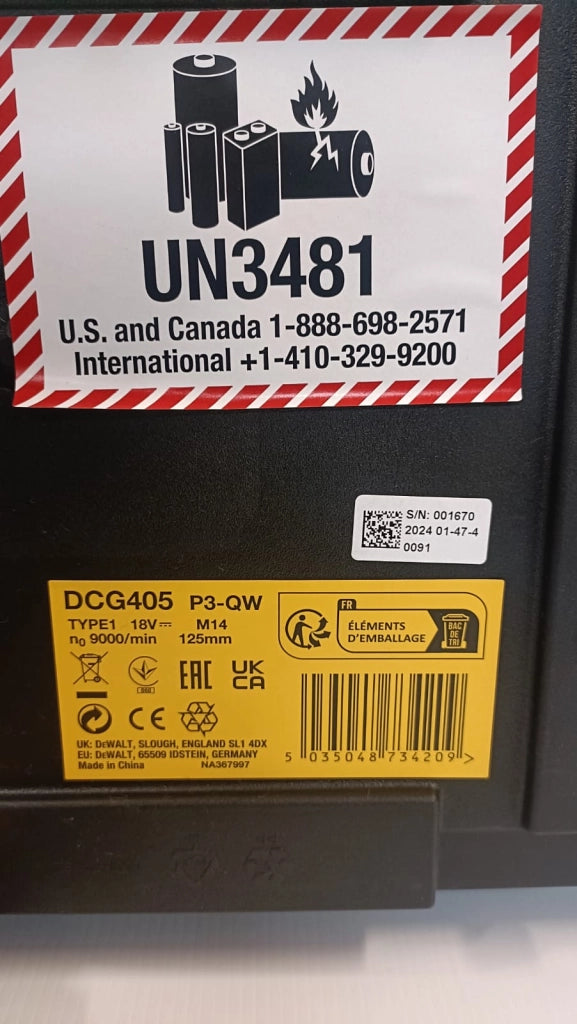 DeWalt Smerigliatrice angolare a batteria DCG405NT-XJ da 125 mm in valigia TSTAK