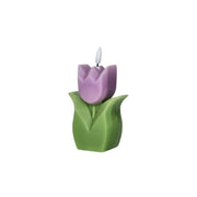 Candela LED Tulipano 15cm in Paraffina colore viola
