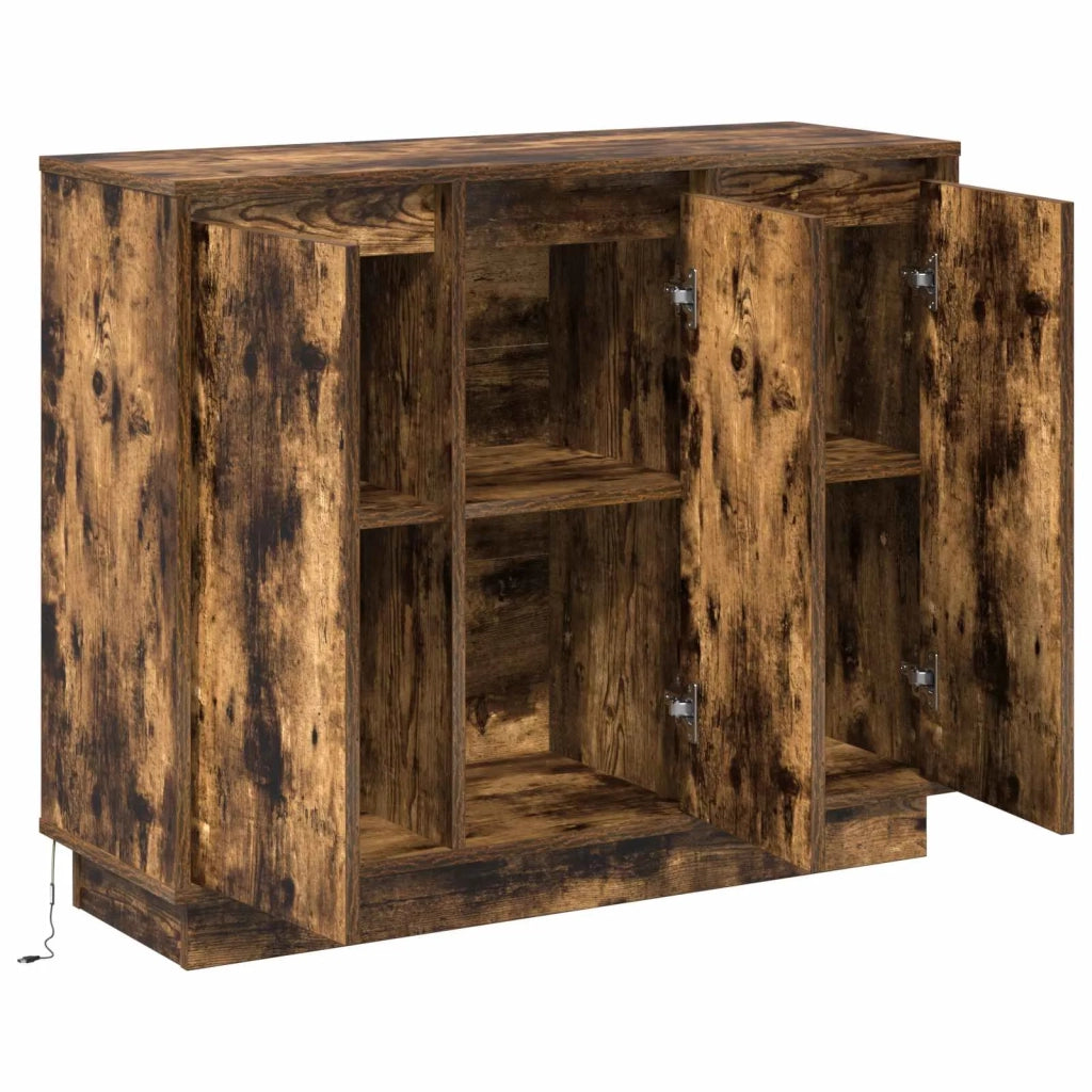 Madia LED Rovere fumé 90 x 32 x 75 cm Legno multistrato 869678