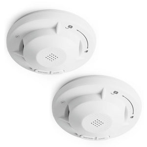 2x Rilevatore di fumo collegabili via radio Batteria da 10 anni e radio frequenza Allarme antincendio fotoelettrico da 85 dB per un'efficace protezione in appartamenti e case