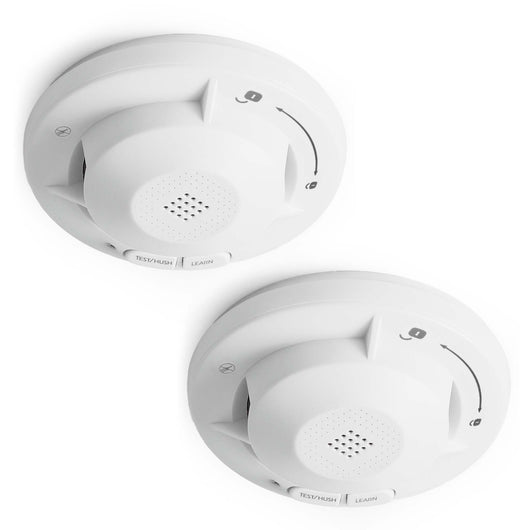 2x Rilevatore di fumo collegabili via radio Batteria da 10 anni e radio frequenza Allarme antincendio fotoelettrico da 85 dB per un'efficace protezione in appartamenti e case