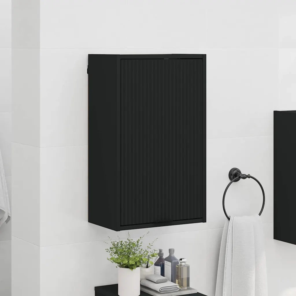 Mobile da Bagno Montaggio a parete Nero 39 x 23,5 x 65 cm 883385