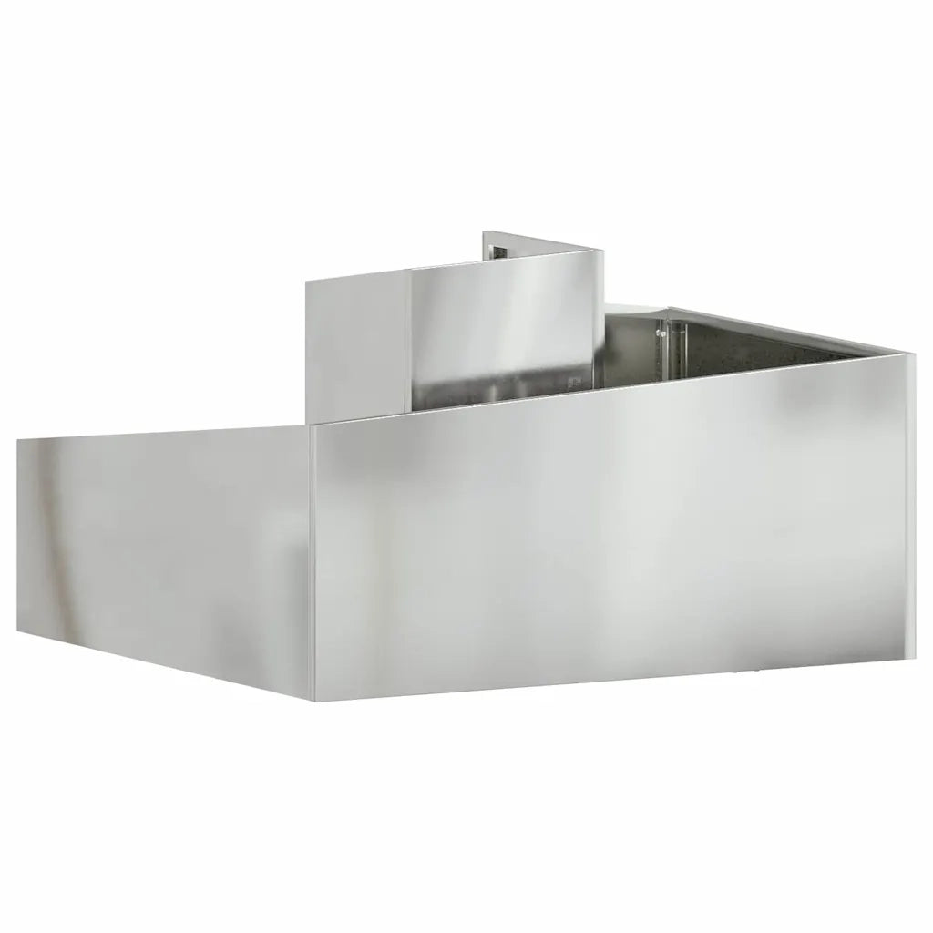 Vaso da giardino-Fioriera da Esterno-Contenitore per Piante Argento 80 x 80 x 50 cm Acciaio zincato
