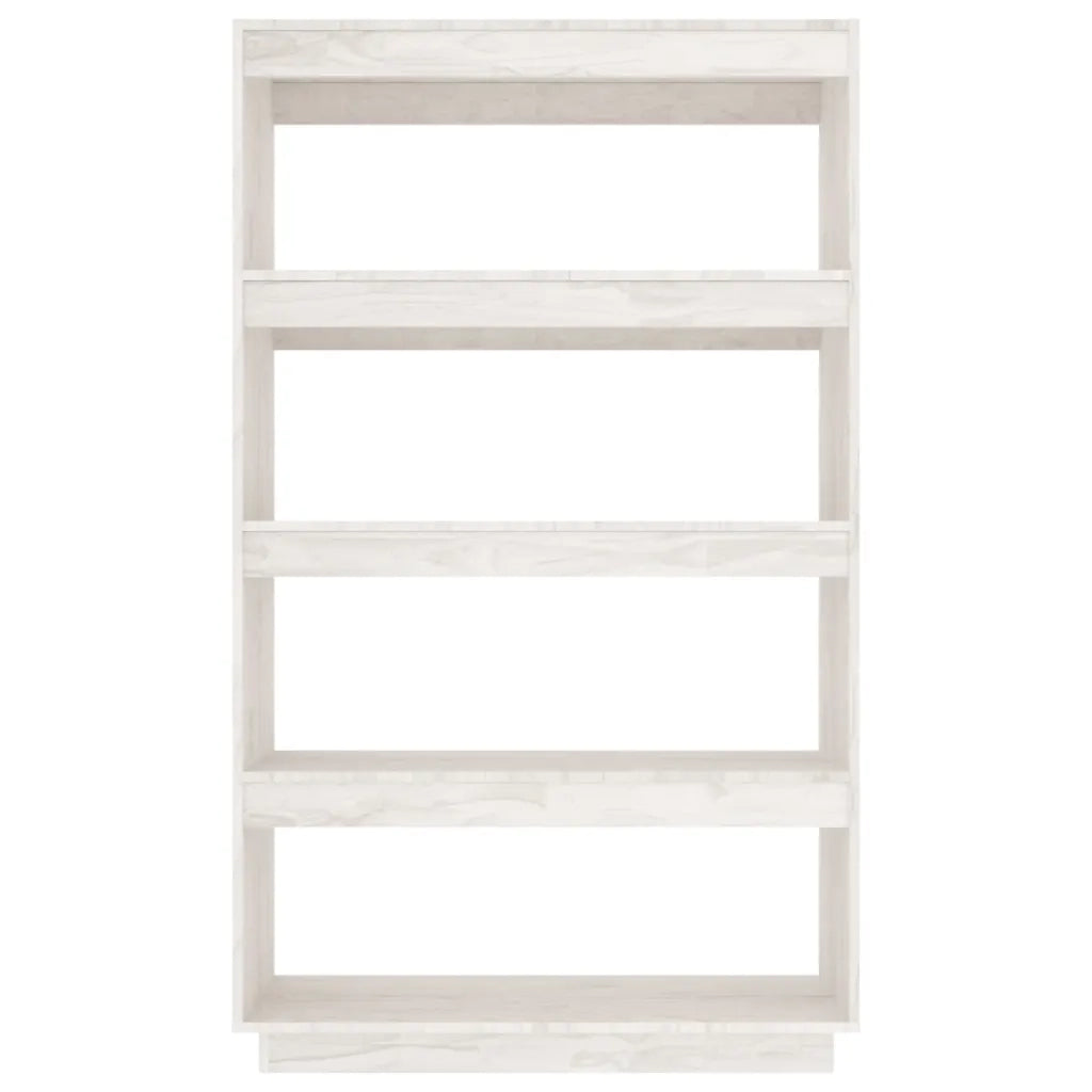 Libreria Divisorio-Scaffale per Libri-Mobile di Stoccaggio Bianco 80x35x135 cm Legno Massello di Pino