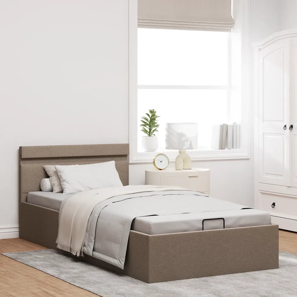Letto Idraulico Contenitore LED Grigio Talpa Tessuto 90x200cm  cod mxl 62224