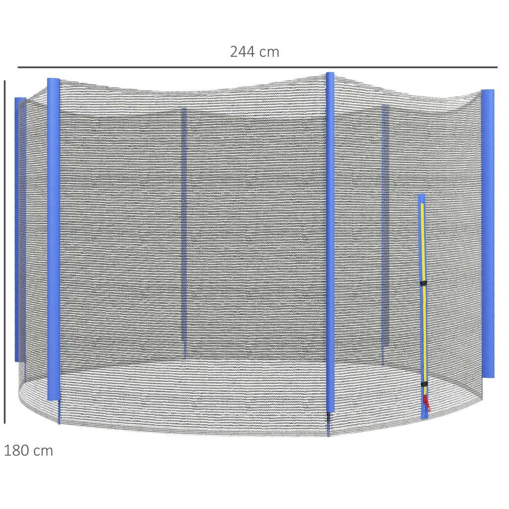 Reti di sicurezza per trampolino ? 244 cm ¨C Zephmum ¨C Grigio con 6 montanti e porta con zip