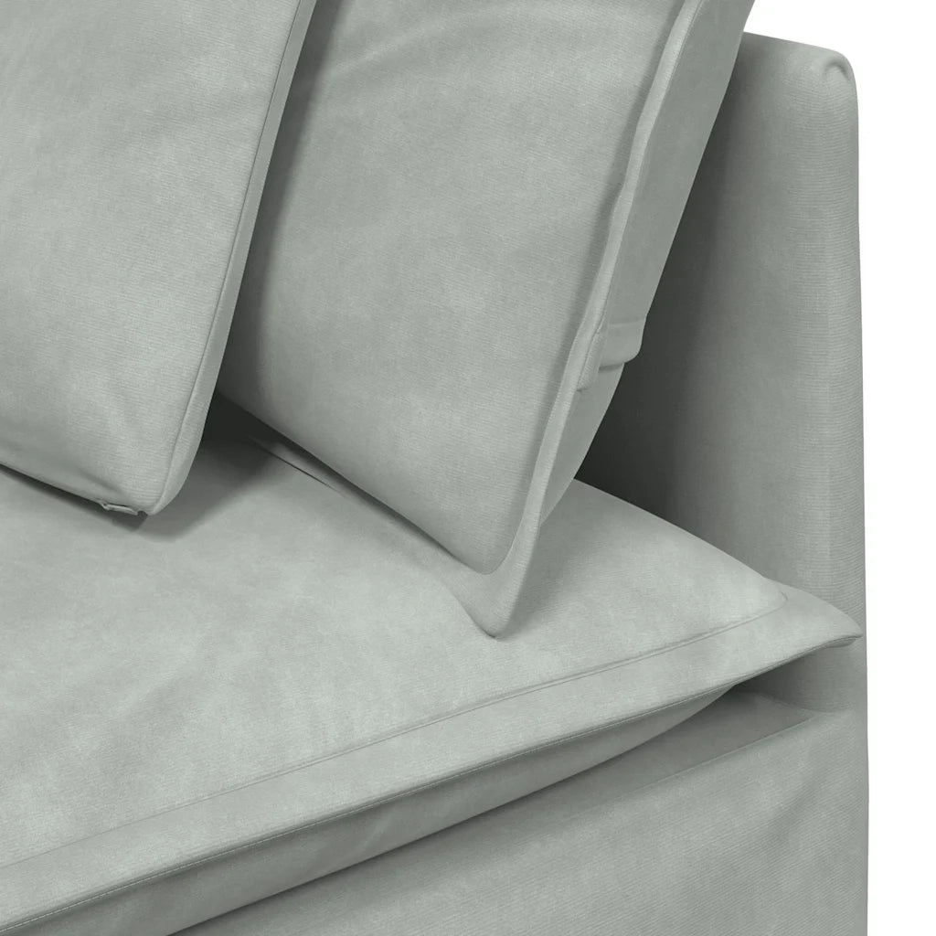 Modulo Angolare Divano Modulare con Cuscini Grigio Chiaro 100cm CFW5861746