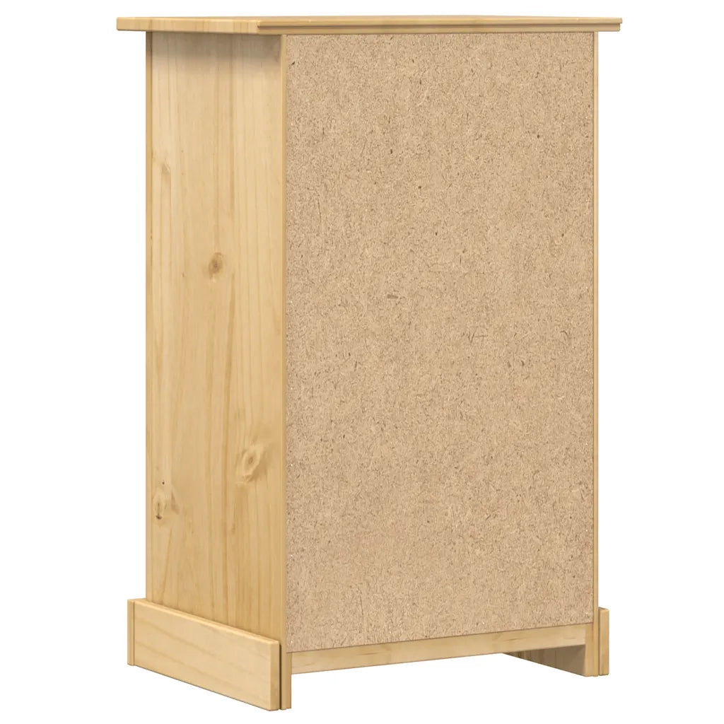 Comodino | Armadio da Notte | Mobiletto da notte Corona 53x39x84 cm in Legno Massello di Pino