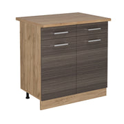 Mobiletto base per cucina R-Line Grigio nobile/Rovere dorato 80 cm, PL Rovere Vicco