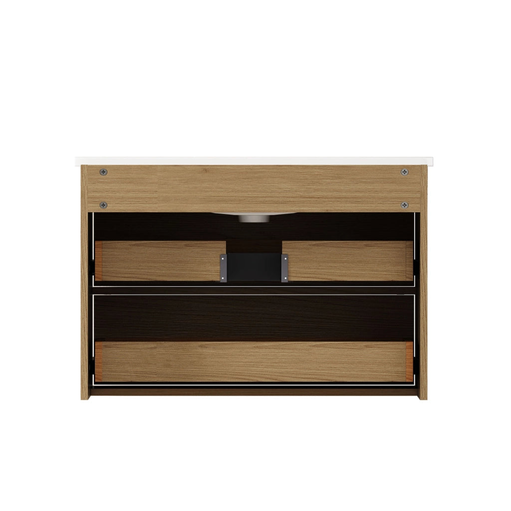 Armadietto Bagno 75 cm ¨C MINIMAL ¨C Rovere Chiaro, 2 Cassetti