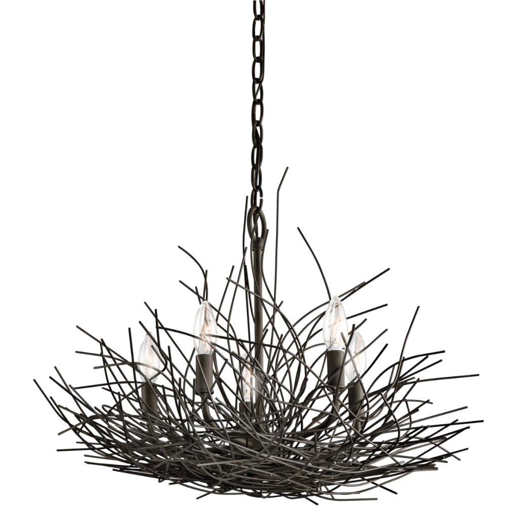 Lampadario Organique designer bronzo antico 5xE14 Kichler