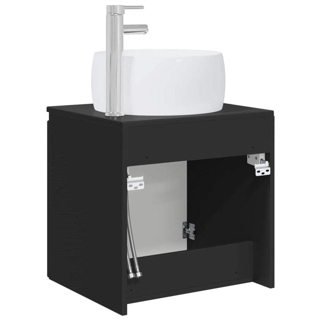 Mobile Lavabo da Parete Nero 49,5 x 44,5 x 66 cm 890453