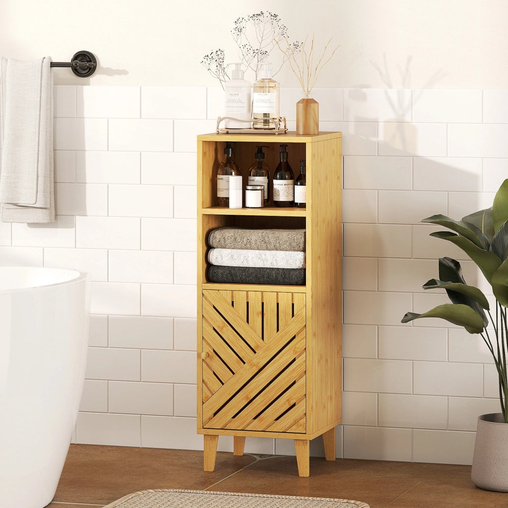 Mobile da bagno ¨C zephmum ¨C effetto legno naturale 32x30x90 cm
