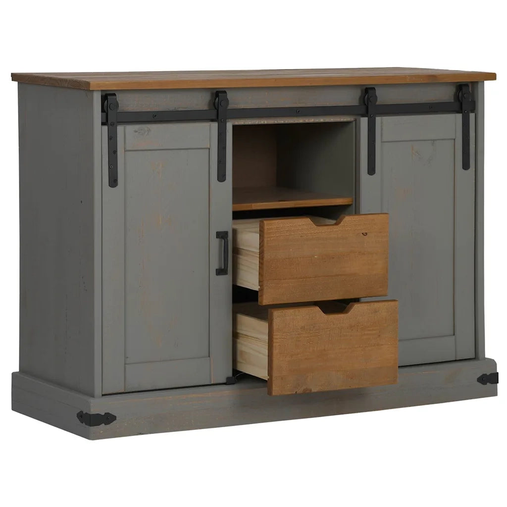 Credenza HALDEN 2 Ante Scorrevoli 112x40x80 cm Legno Massello