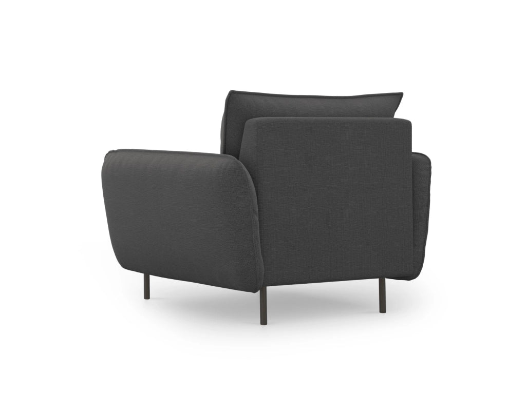 Cosmopolitan Design - Poltrona "Vienna" in tessuto strutturato grigio scuro 
