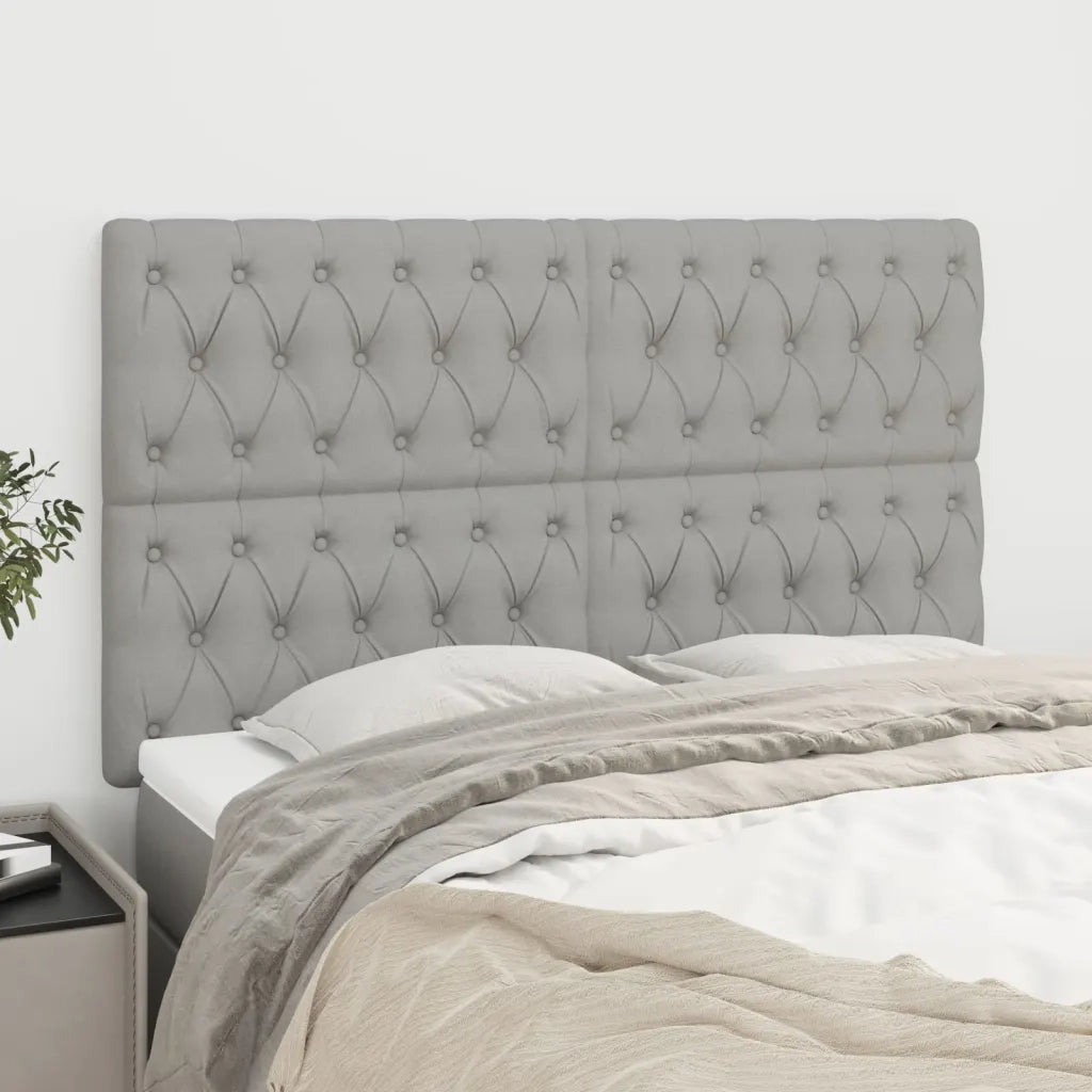 Testiera-Testata Decorativa Grigio Chiaro 160x7x118/128 cm Tessuto