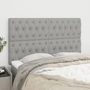 Testiera-Testata Decorativa Grigio Chiaro 160x7x118/128 cm Tessuto