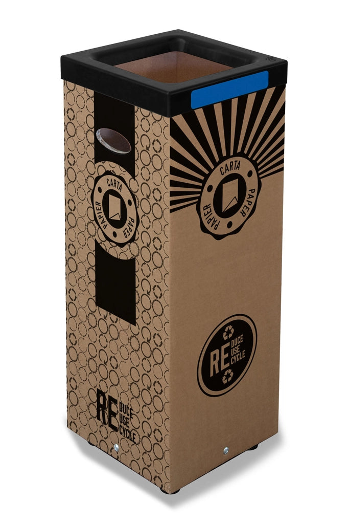 Contenitore per Rifiuti Carta Cover Superiore in Plastica 29,4x29,4x73,4 cm in Cartone