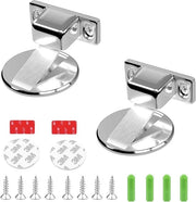 Deurstopper magnetico 2 pezzi - metallo autoadesivo - fissaggio al pavimento - stabile - con colla e viti - argento