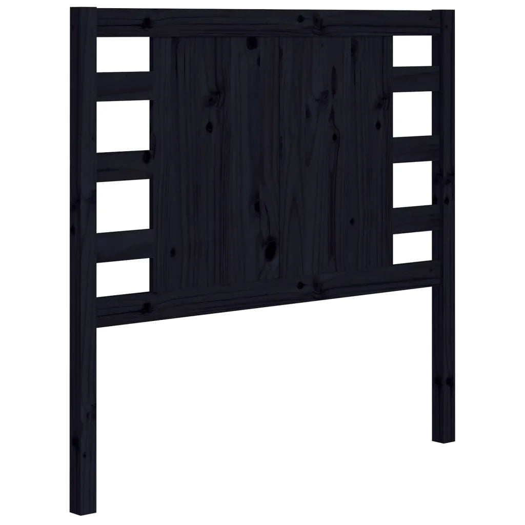 Testiera per Letto Nera 96x4x100 cm in Legno Massello di Pino 818754