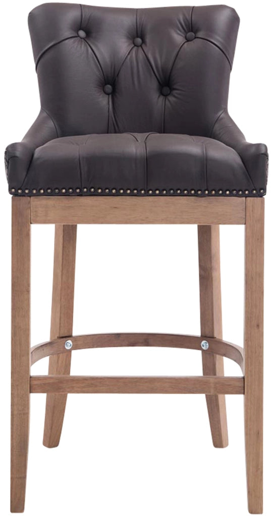 Sgabello Lakewood vera pelle antico-chiaro marrone