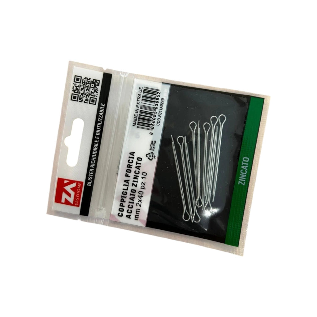 Coppiglia forcia acciaio zincato mm2X40 10 PEZZI