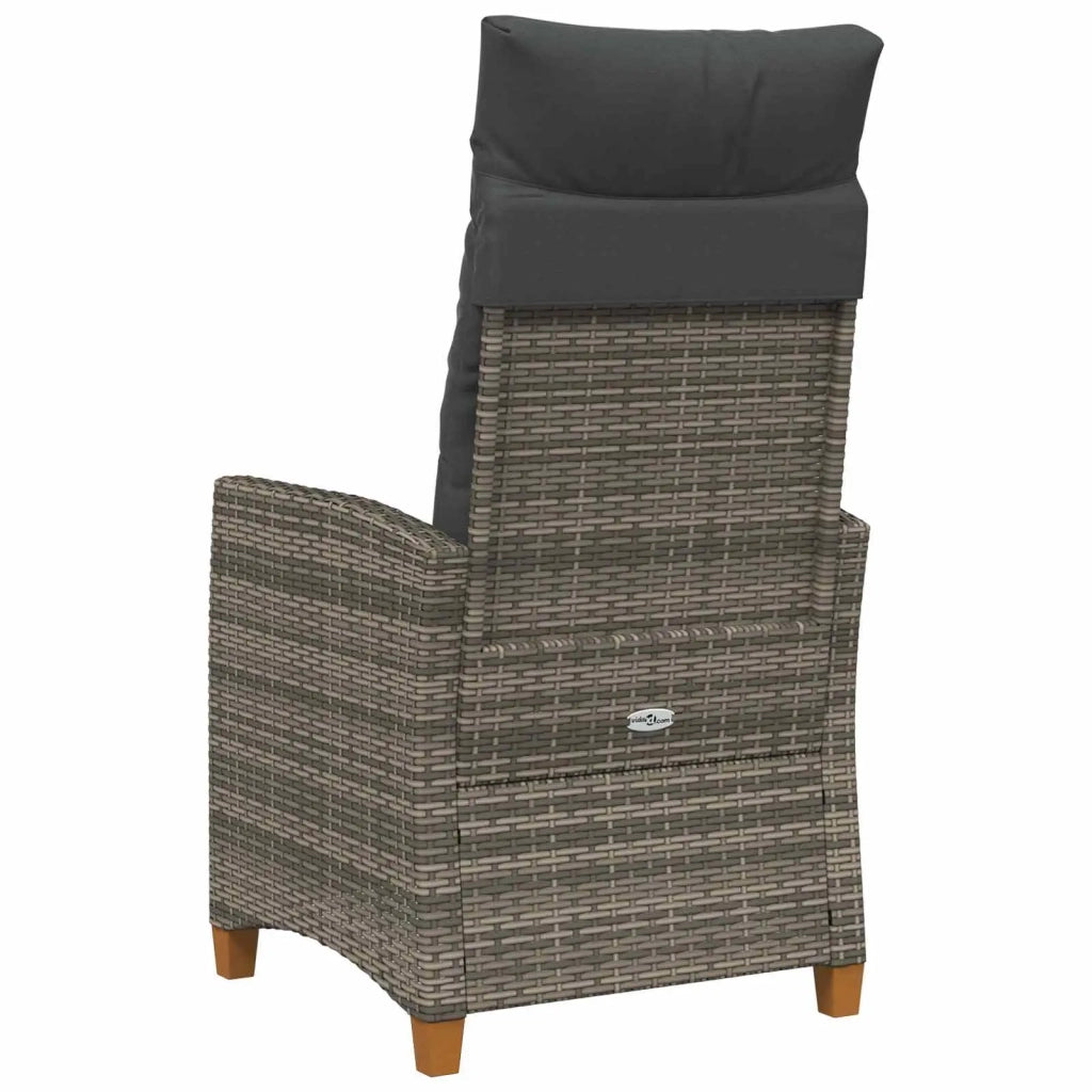 Poltrona reclinabile con tavolino 62 x 64 x 112 cm polyrattan