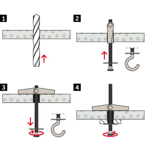 Fissaggio ancora vite taglio combinato acciaio zincato cartongesso kd 4 pezzi 25