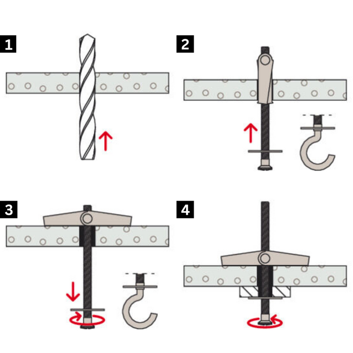 Fissaggio ancora vite taglio combinato acciaio zincato cartongesso kd 4 pezzi 25